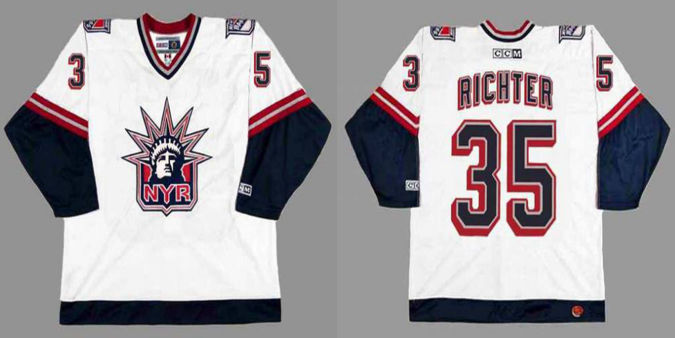 2019 Men New York Rangers #35 Richter white CCM NHL jerseys->new york rangers->NHL Jersey